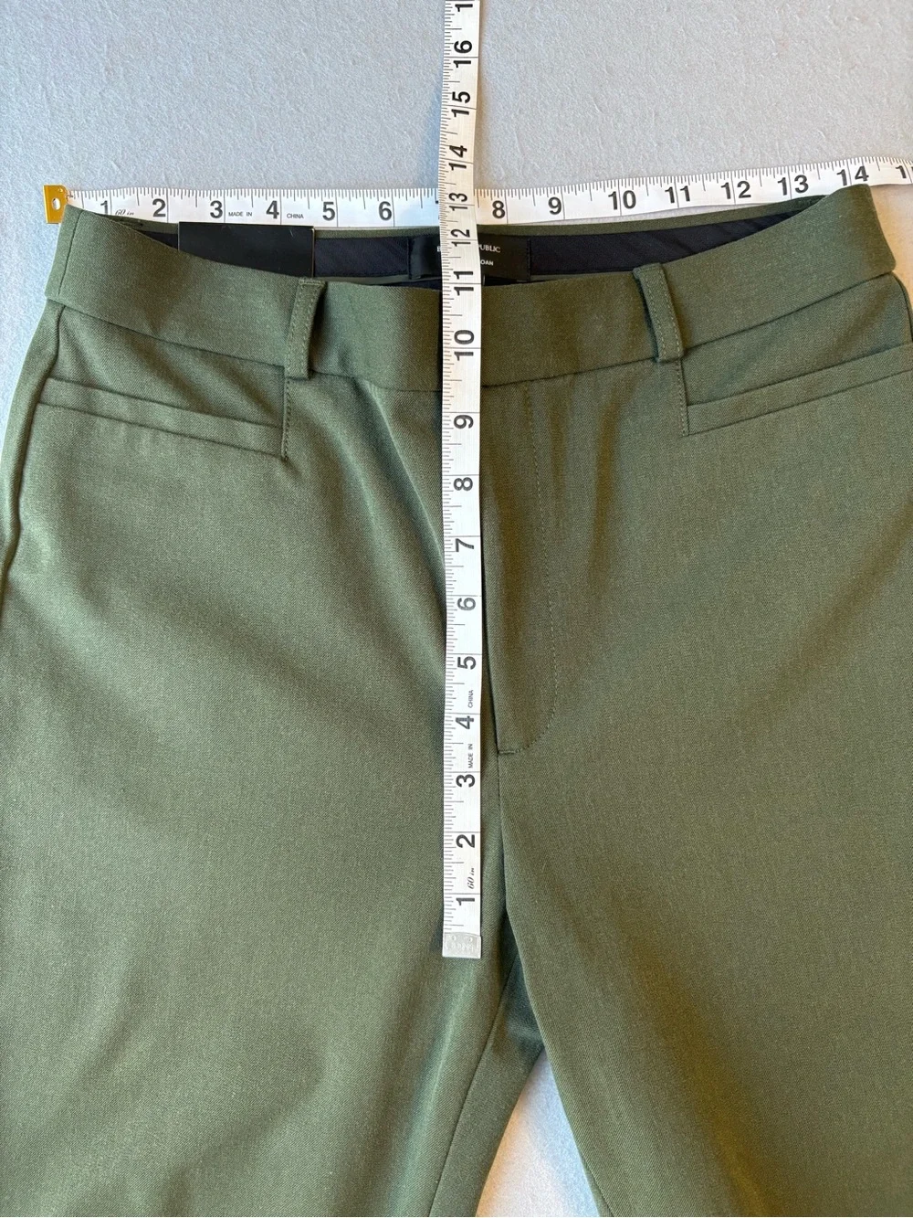 Banana Republic High-Rise Sloan Trouser Pant Olive Cropped Straight-Leg Sz 6 NWT